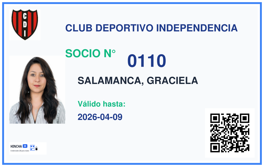 Credencial HinchaID horizontal